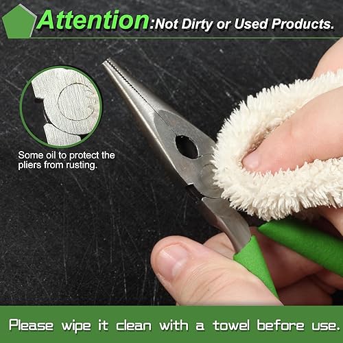 Miniatura 7 de SPEEDWOX Mini alicates de punta larga de 5-12 pulgadas, alicates de punta de cadena con cortador de alambre, cortadores laterales de nariz de aguja