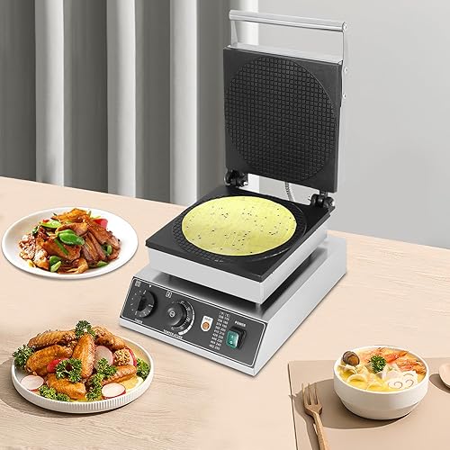 Miniatura 5 de Máquina comercial de cono de helado, máquina para hacer gofres, máquina eléctrica de conos de gofres. Máquina de desayuno de acero inoxidable con