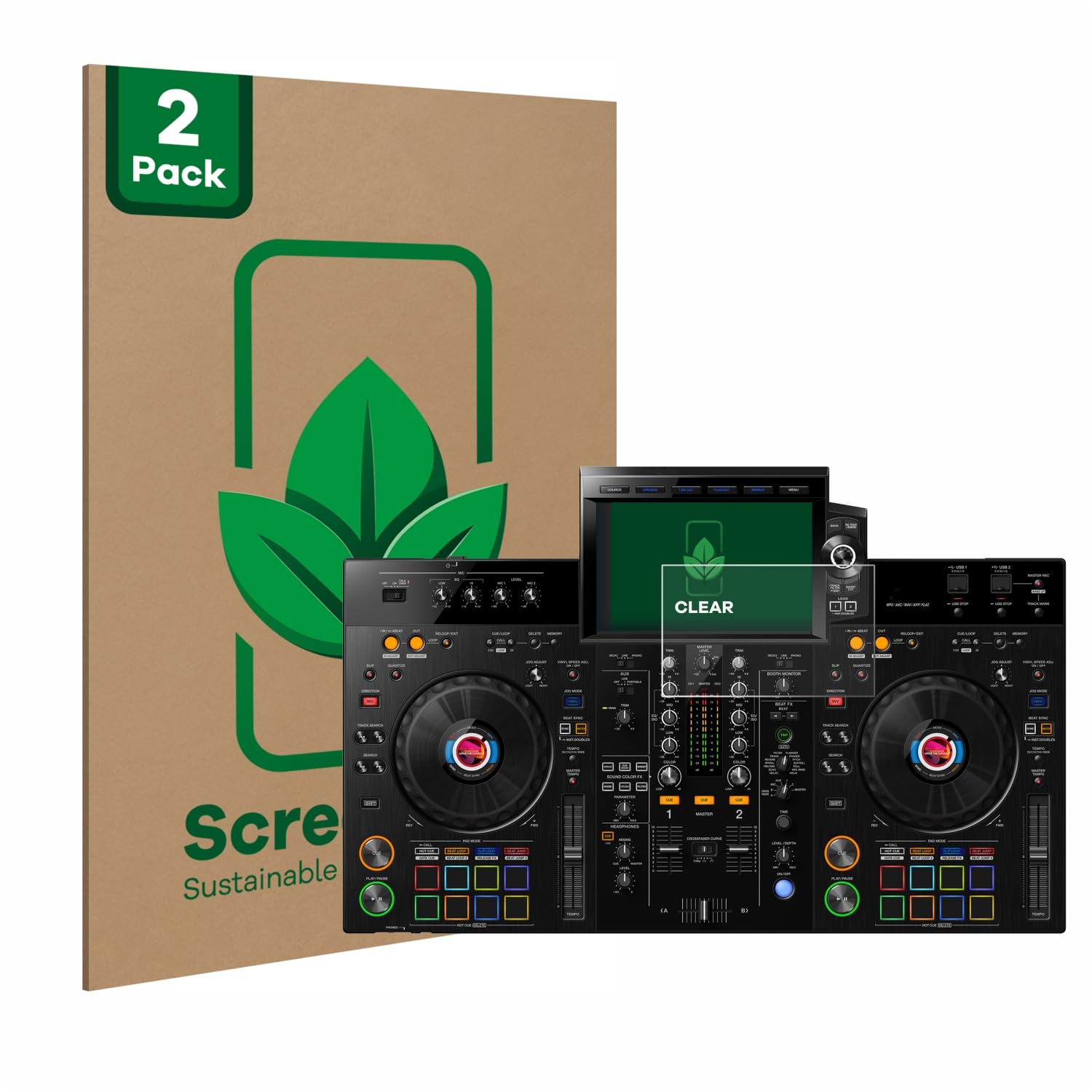 2 Pièces Film Protection Écran Pioneer XDJ-AZ - ScreenLeaf Transparent Anti-Rayures Écologique