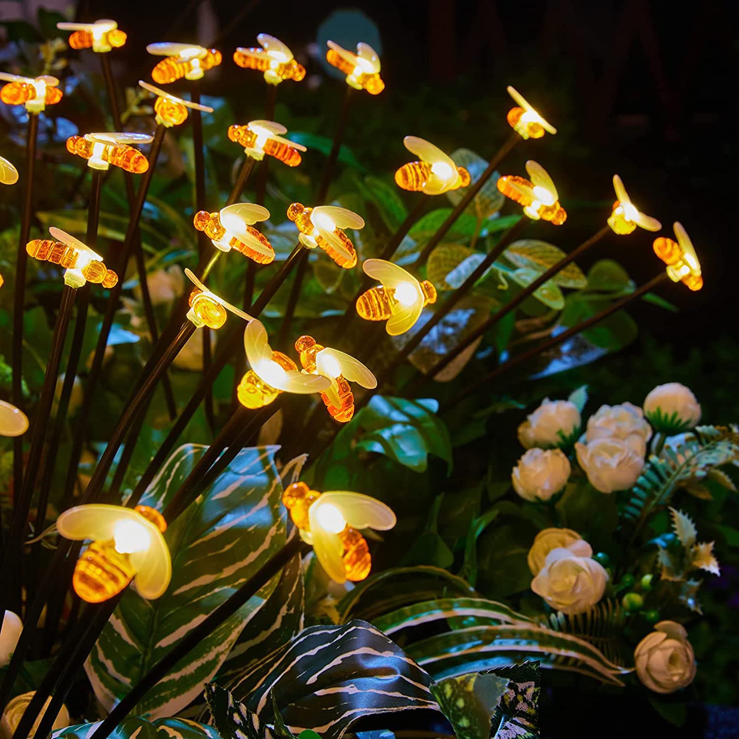 ELEPHANTBOAT® 2pcs Solar Garden Light with 20 Bee Lights Solar Garden Light for Decoration Sway by Wind Solar Garden Lights, Lawn Light Outdoor Waterproof Solar Garden Lights for Lawn, Garden (B0C33TWNYT) Amazon Price History, Amazon Price Tracker