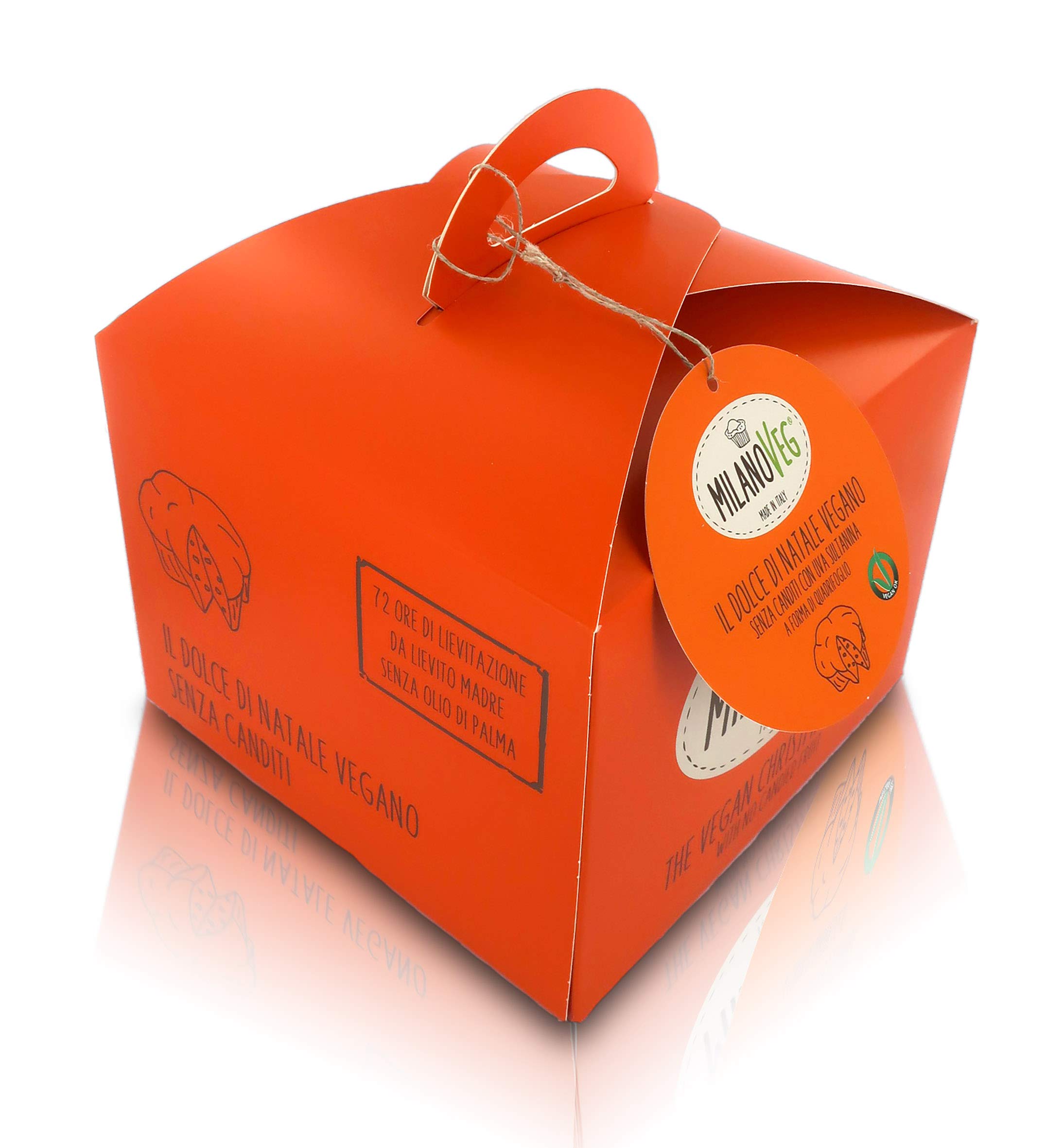 Dolce di Natale Vegano 100% vegetale Senza canditi e con uvetta, MilanoVeg - 750g