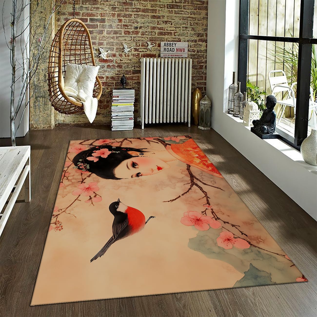 Chinoiserie ptak kwiatowy dywan azjatycki vintage dywan do salonu 180 x 270