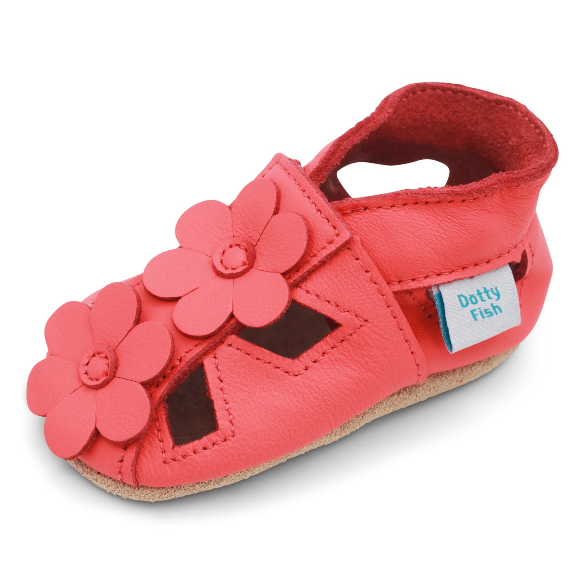 Dotty Fish Soft Sole Leather Sandals for Babies & Kids – Barefoot Feel, Non-Slip Sole, Breathable, Lightweight & Flexible Summer Shoes for Boys & Girls - British Brand - 0-6 Months - 4-5 Years — view 15