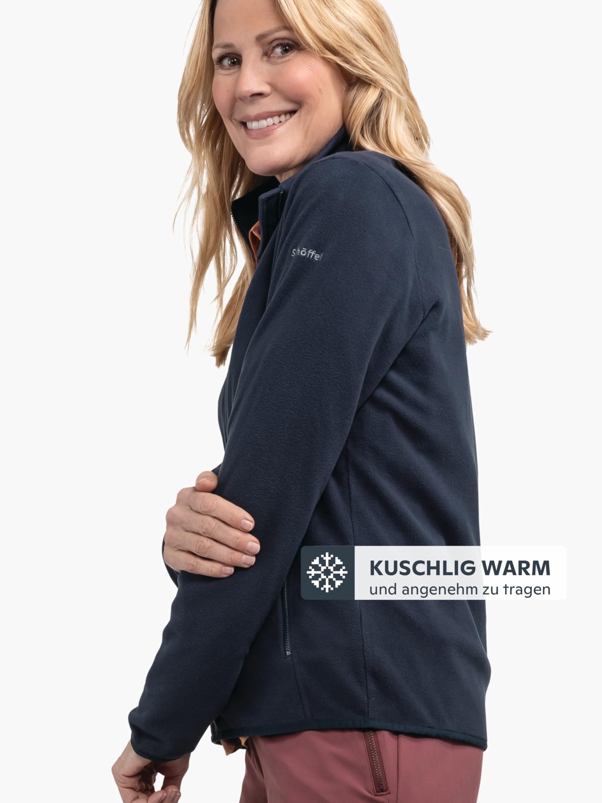 Schöffel Damen Fleece Jk Style Ash WMS, leichte Fleecejacke aus wärmendem Tecnopile, schnelltrocknende Outdoorjacke mit 2-Wege-Stretch
