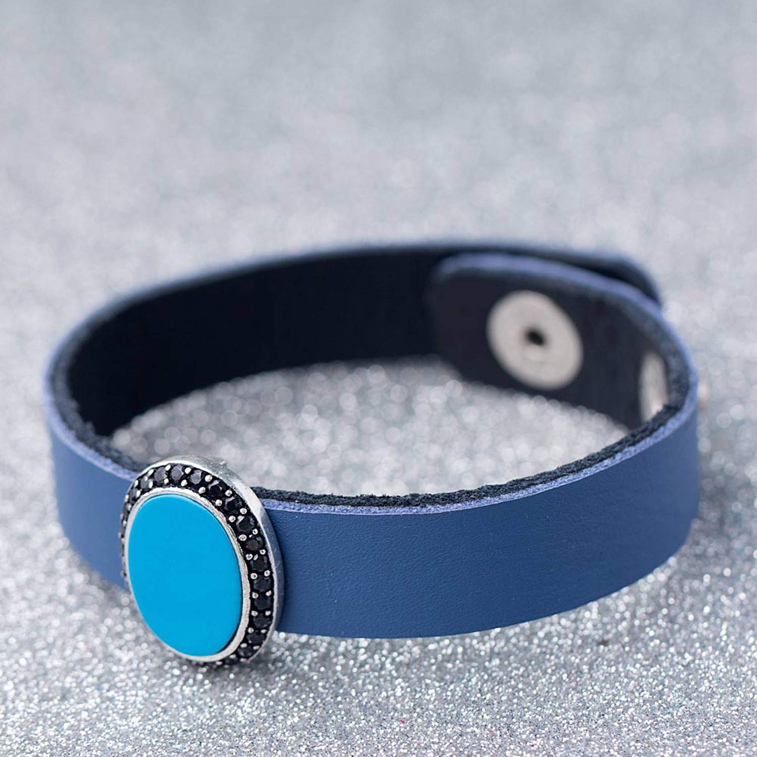 Dare CZ Studded Milestone Leather Bracelet