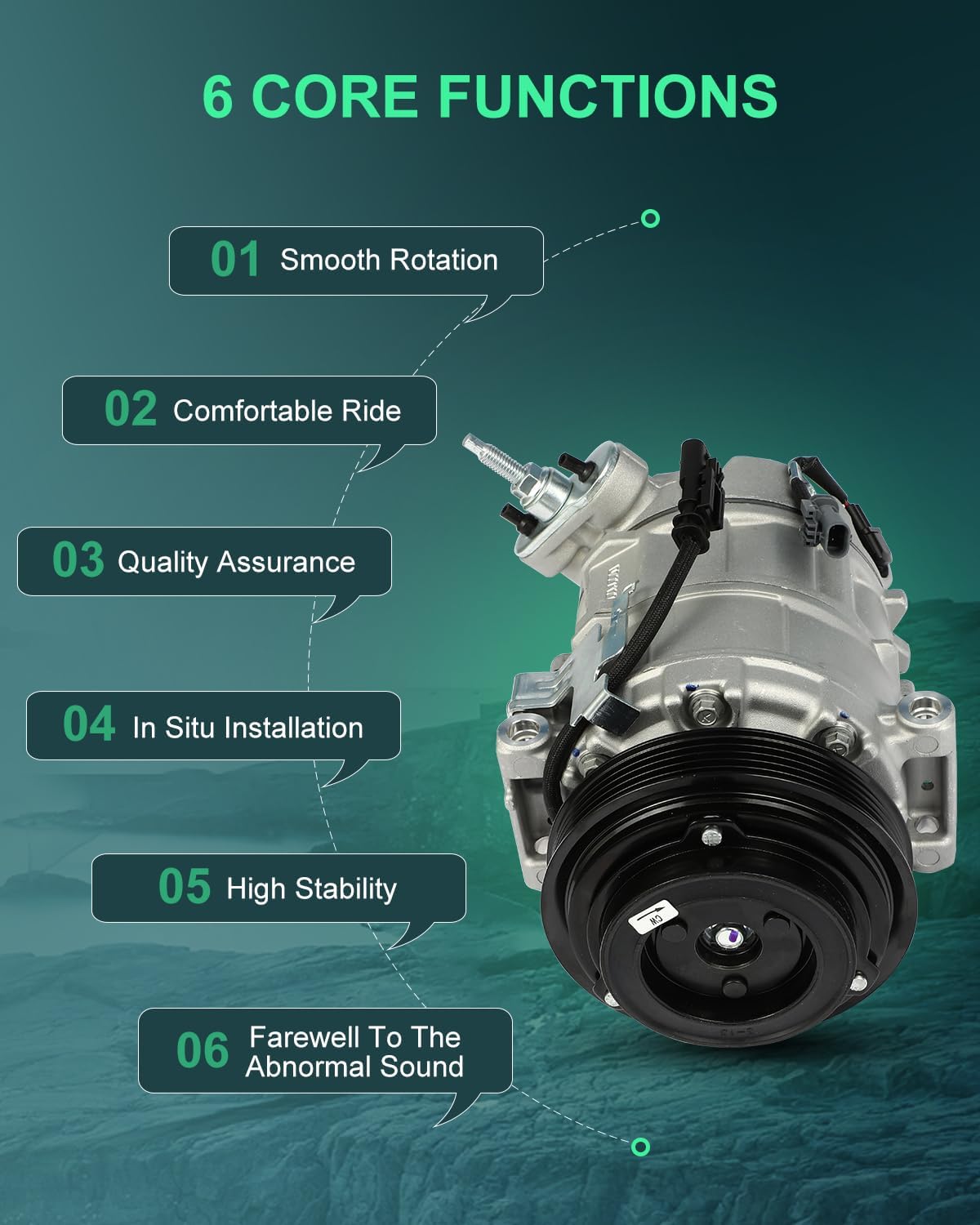 AC Compressor for 2012-2014 for Chevy Equinox 2.4L for GMC Terrain 2.4L SCITOO
