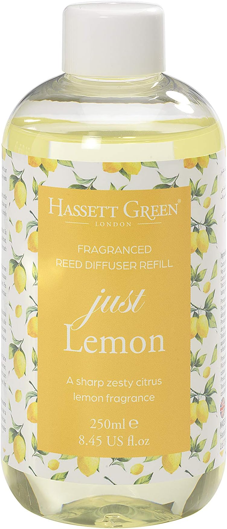 – Just Lemon - Fragrance Oil Reed Diffuser Refill - Larger Size 250ml Bottle