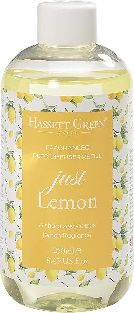 Hassett Green London - Just Lemon - Fragrance Oil Reed Diffuser Refill - Larger Size 250ml Bottle