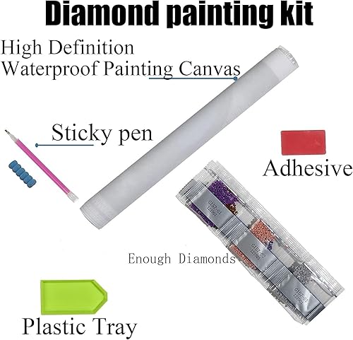 JFYHAB Kits de pintura de diamantes 5D con diseño de libélula, vitrales de bricolaje, taladro completo, pintura de diamante redondo para adultos,