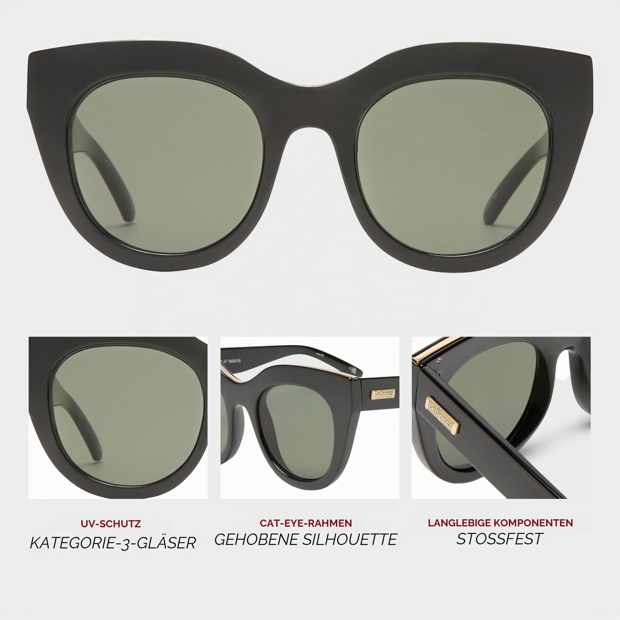 Le Specs. AIR HEART - Sonnenbrille für Damen CAT-EYE Rahmenform mit hohem UV-Schutz