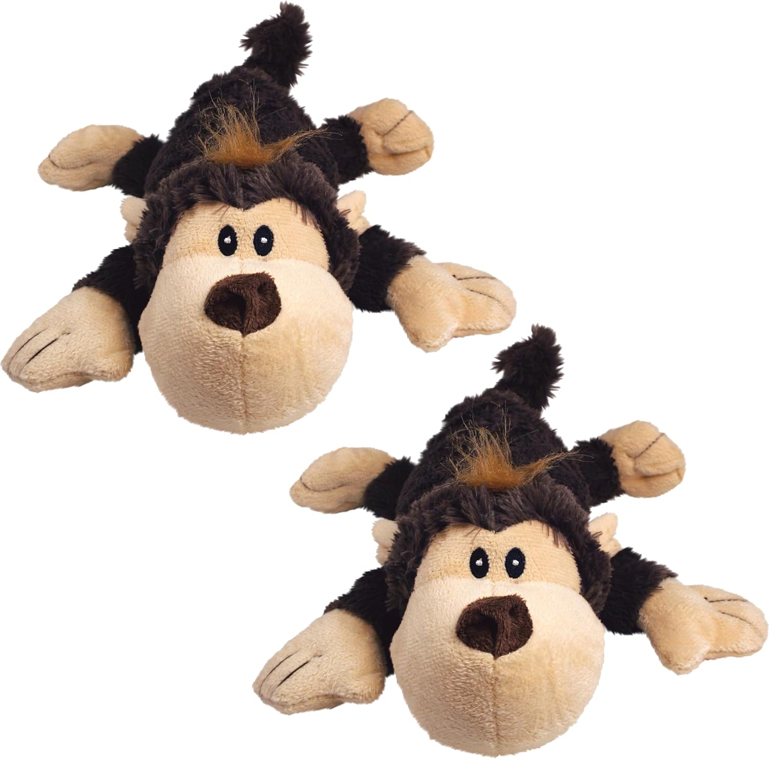 KONG Cozie Plush Dog Toys 2 Pack – Durable & Soft Squeaky Toys for Medium Dogs – Assorted Animal Characters (Ali The Alligator/Baily The Dog)