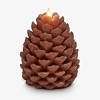 Vista 32 de Luminara Pinecone - Velas sin llama, con acabado marrón tiza, figuras de cono de pino, velas LED sin perfume, funcionan con pilas, con temporizador