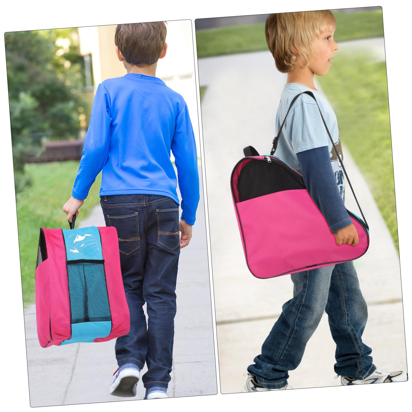 TOYANDONA Rollschuhtasche für Junge Mädchen Eislaufrucksack aus Dreieckstasche zum Transport von Rollschuhen und Schutzausrüstung Robust und Langlebig