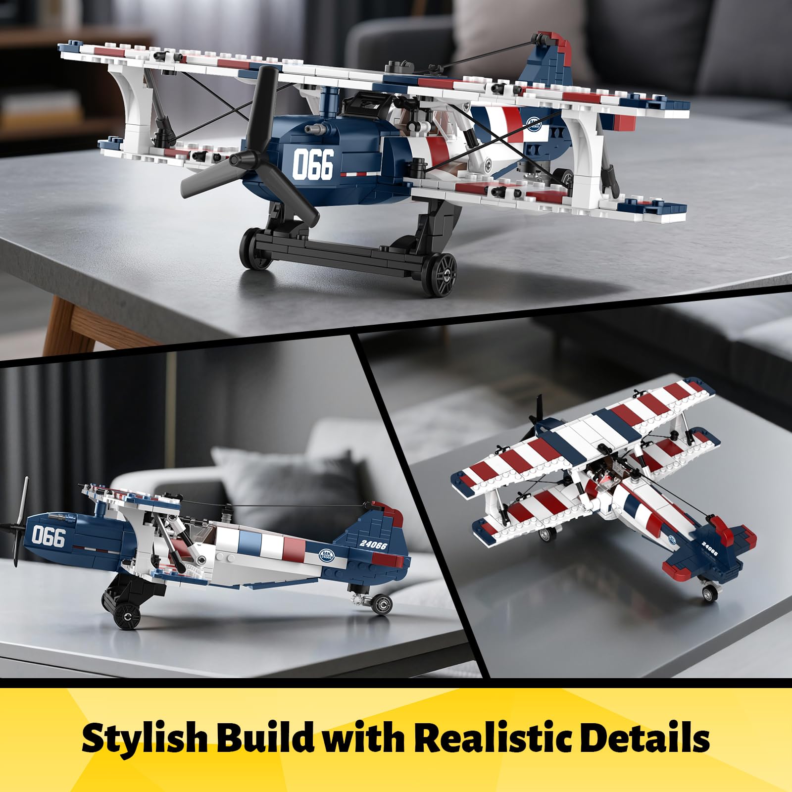 Mould King 24066 - Modèle d'avion de course pour enfants - 540 pièces - Jouet pour garçons et filles à partir de 8 ans