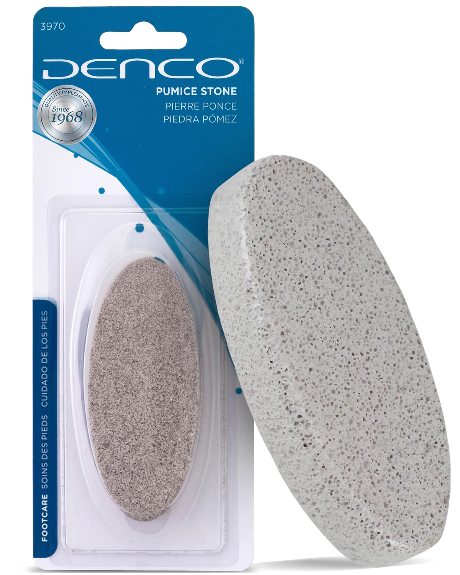 Denco Pumice Stone – Callus Remover for Feet, Natural Foot Scrubber for Dead Skin Removal, Smooths Rough Dry Skin on Heels & Hands, Easy Exfoliating Stone for Home Pedicure & Foot Care 1 Count (Pack of 1)