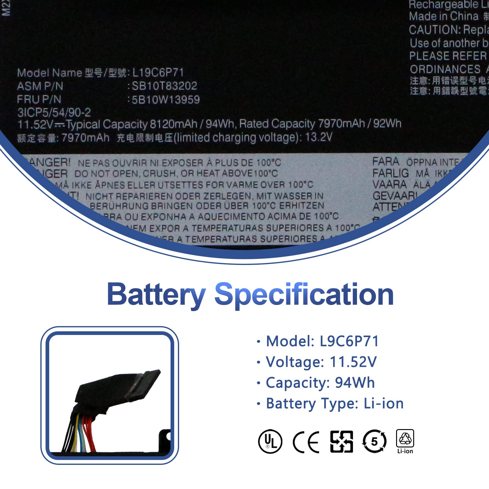 Amazon.com: ANTIEE L19L6P71 L19C6P71 Battery for Lenovo ThinkPad