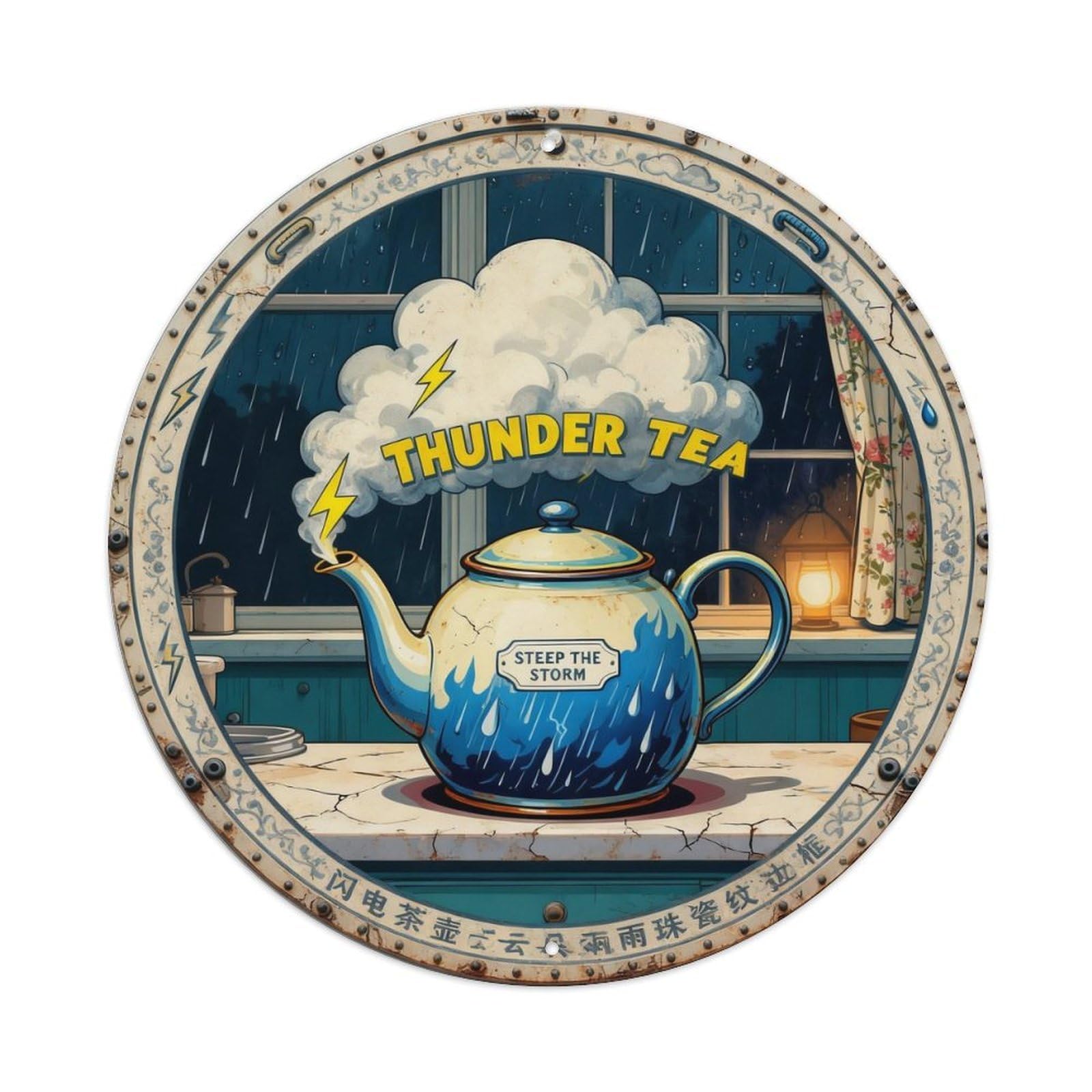 Thunder Tea Sign Metal Tin Sign Plaque