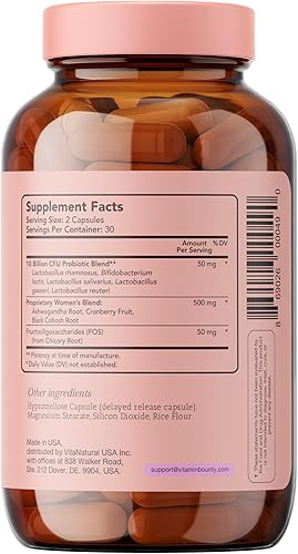 Miniatura 9 de Vitamin Bounty Probióticos Pro-50 y paquete de probióticos y prebióticos para mujeres, defensa BV y equilibrio de pH, 13 cepas probióticas, salud
