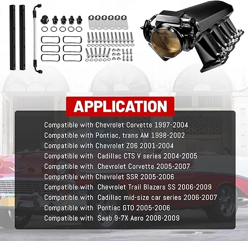 Miniatura 5 de Endxedo Colector de admisión de 4.016 in con kit de rieles de combustible + cuerpo del acelerador TPS IAC compatible con Chevrolet Corvette Chevy