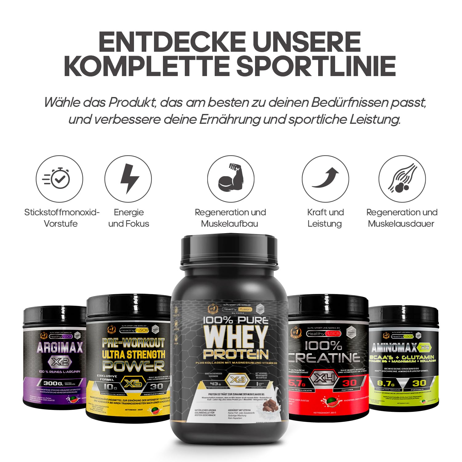Healthy Fusion Whey Protein | 100% reines Whey Protein mit Kollagen, Magnesium & Vitamin B6 | 43 g Protein + 9,4 g BCAA pro Portion | Für Muskelaufbau, schnellere Regeneration | Schokolade | 1 kg