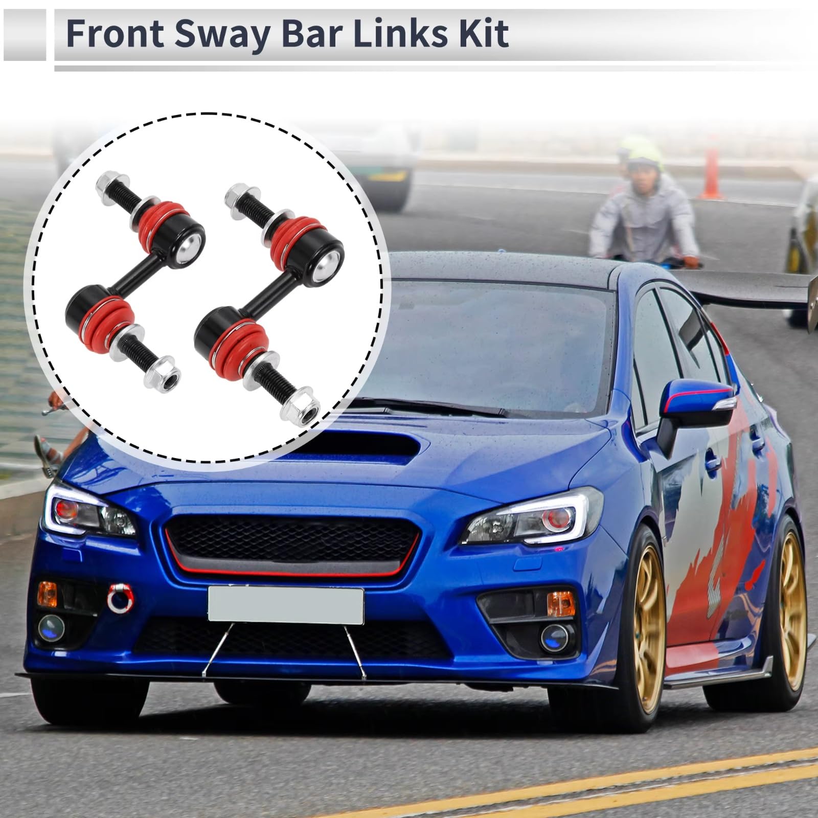 1 par de bieletas de Barra estabilizadora Delantera K750084 compatibles con Subaru WRX 2015-2021, WRX STI 2016-2021 y XV Crosstrek 2013-2015.