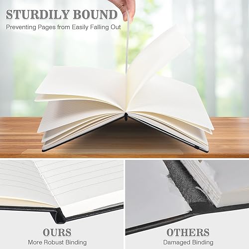 Miniatura 3 de Paquete de 6 cuadernos de trabajo con 6 bolígrafos, cuadernos de tapa dura A5, cuadernos de negocios a granel, cuadernos de rayas universitarias