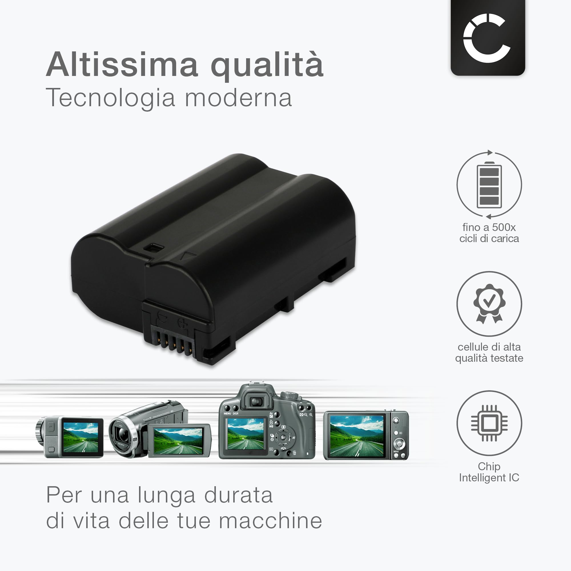 CELLONIC, Batteria per fotocamera compatibile con Nikon D850, D750, D7500 (2000mAh, 7V) 1x