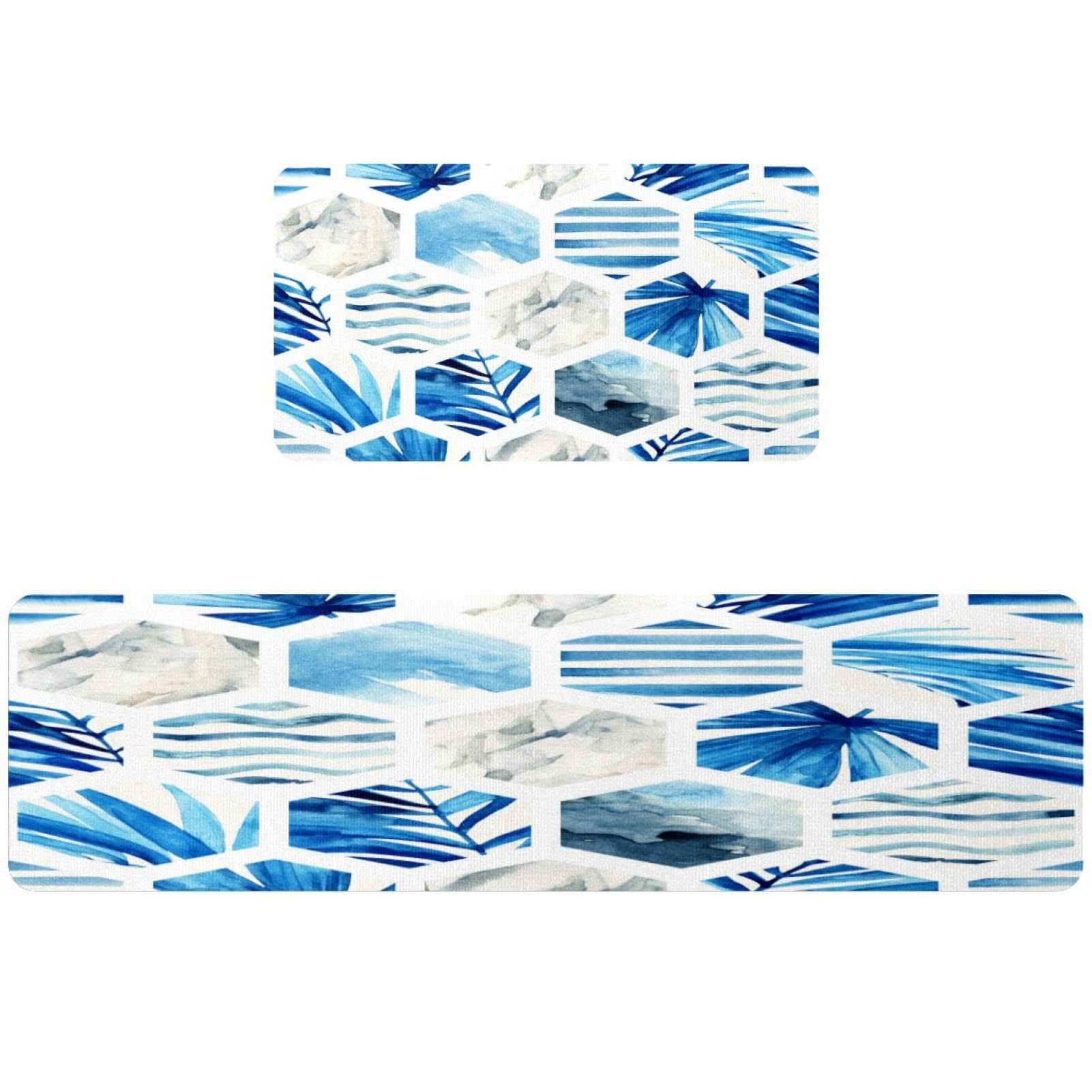 2 alfombrillas de cocina abstractas geométricas y antideslizantes