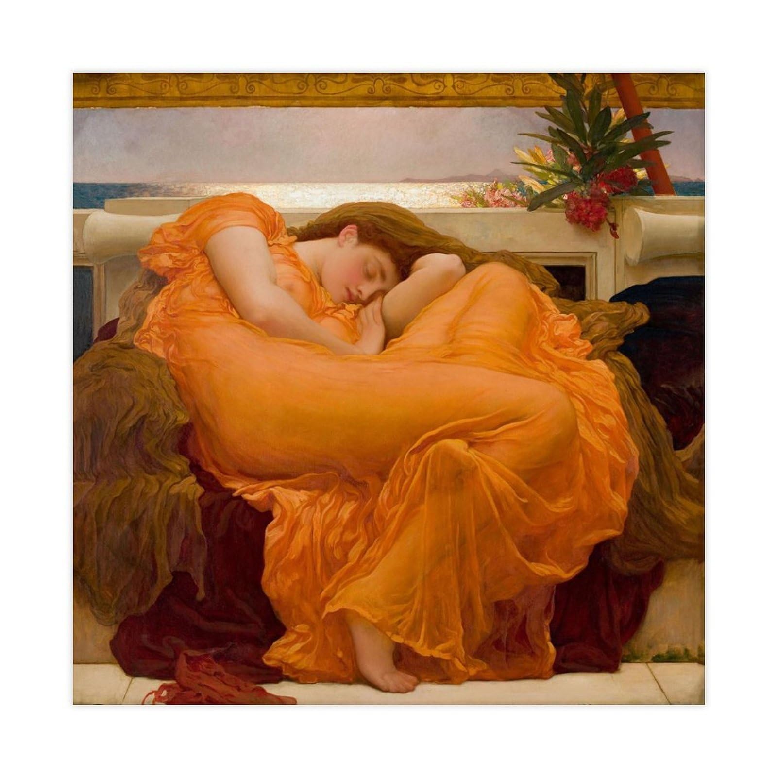 WCYB Flaming June by Frederic Leighton Posters Prints Canvas Deco Paintings Wall Art Unframe 20" L X 20" W