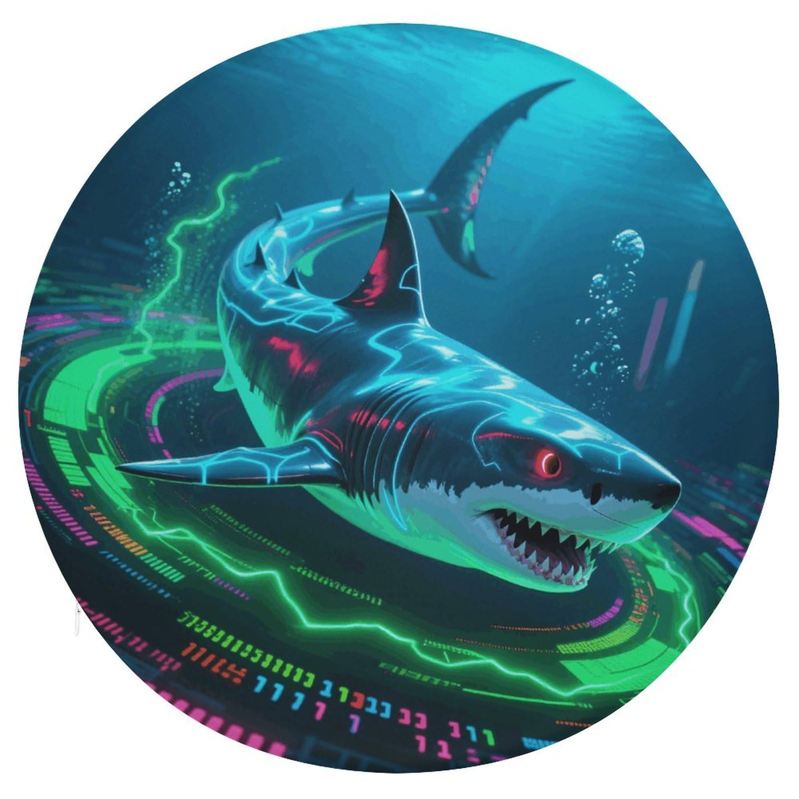 VstaDank Shark Cushions Memory Non Slip Car Seat Cushions Dining Chairs Cushion Indoo Dining Room Round Chair Pads with Zipper and Removable Cover Cushion