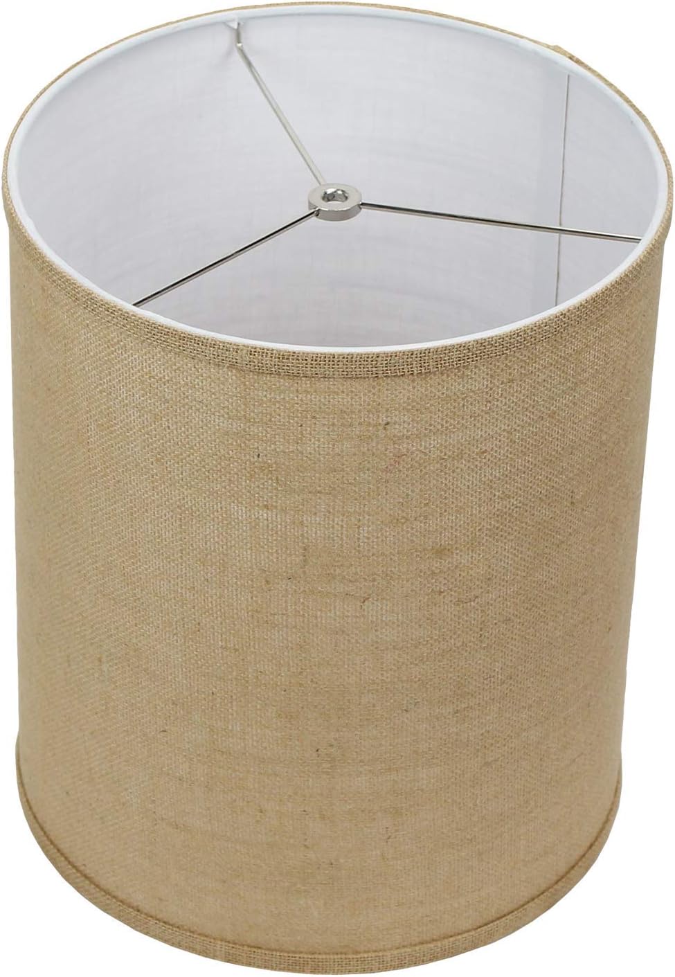 FenchelShades.com 12" Top Diameter x 12" Bottom Diameter 14" Height Cylinder Drum Lampshade USA Made (Burlap Natural)