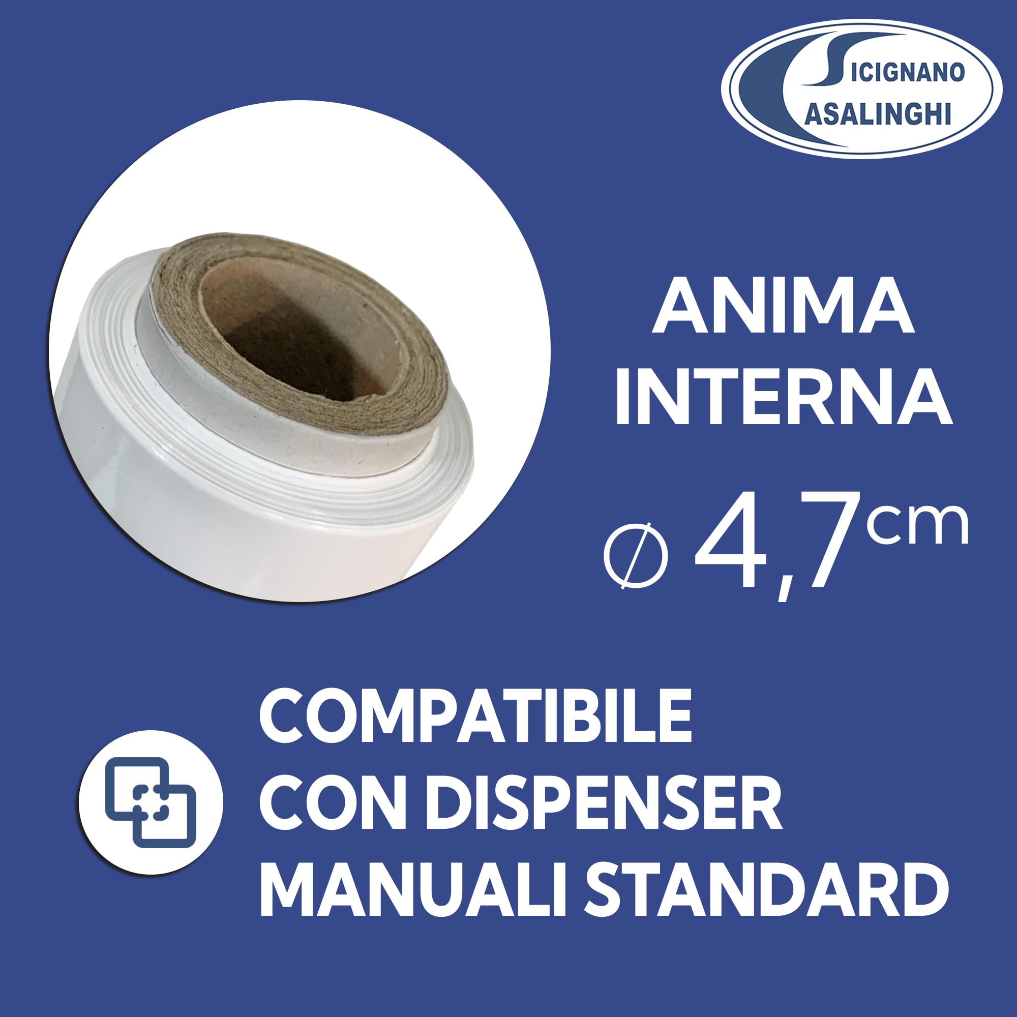 Sicignano 3 Rotoli Film Estensibile Manuale Bianco 2,6 kg, Pellicola in Polietilene Coprente per Imballaggi, Protezione e Stabilizzazione Pallet