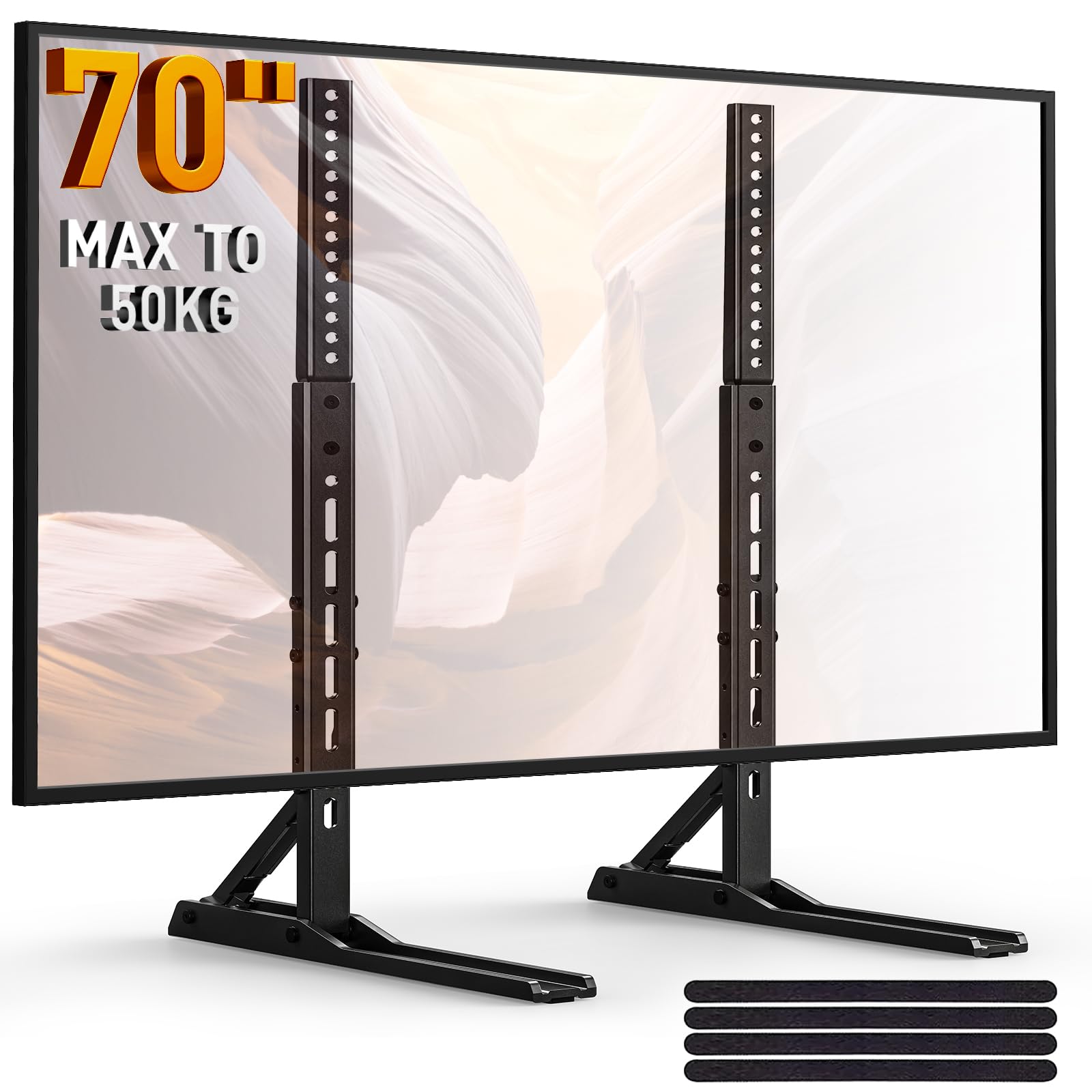 Perlegear Supporto TV da Tavolo per Televisori da 22-70 Pollici, Supporto TV Universale con 3 Opzioni di Altezza, Base di Ricambio per TV, Sostiene fino a 50 kg, VESA Massimo 800x600 mm
