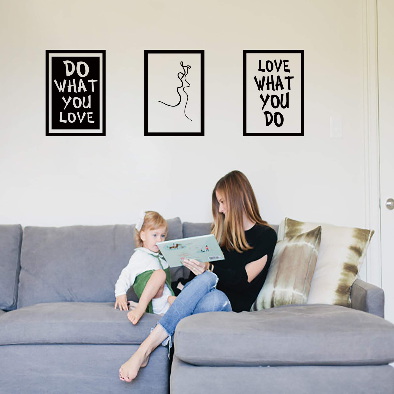 BIUBIUGO Do What You Love Wall Decor Sticker,with Border Wall Decals for Living Room,Bedroom Decor for Couples,Wall Stickers for Bedroom,Home Decoration Family Quotes,Nursery Decals