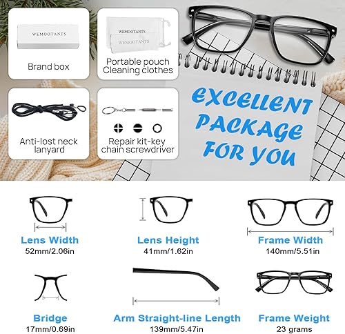 Miniatura 7 de Lightweight Reading Glasses Men Women Square Spring Hinges Readers 1.00 1.25 1.50 1.75 2.00 2.25 2.50 2.75 3.00