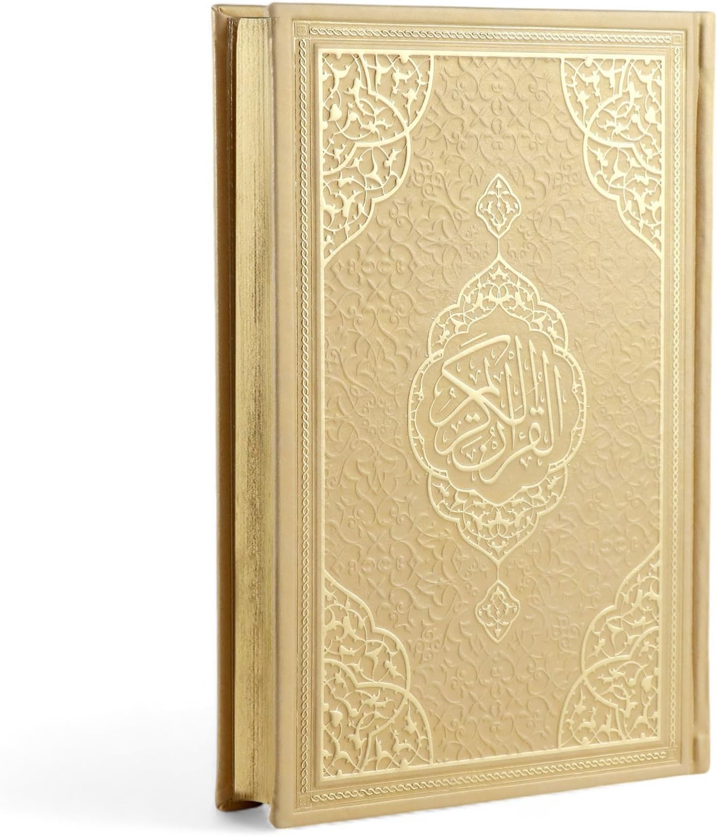 FURKAN The Noble Qur'an Arabic Large Size, Al Quran Al Karim, Islamic Gift, Gift for Men & Women, (6.7x9.5″) Thermo Leather Quran - Gold
