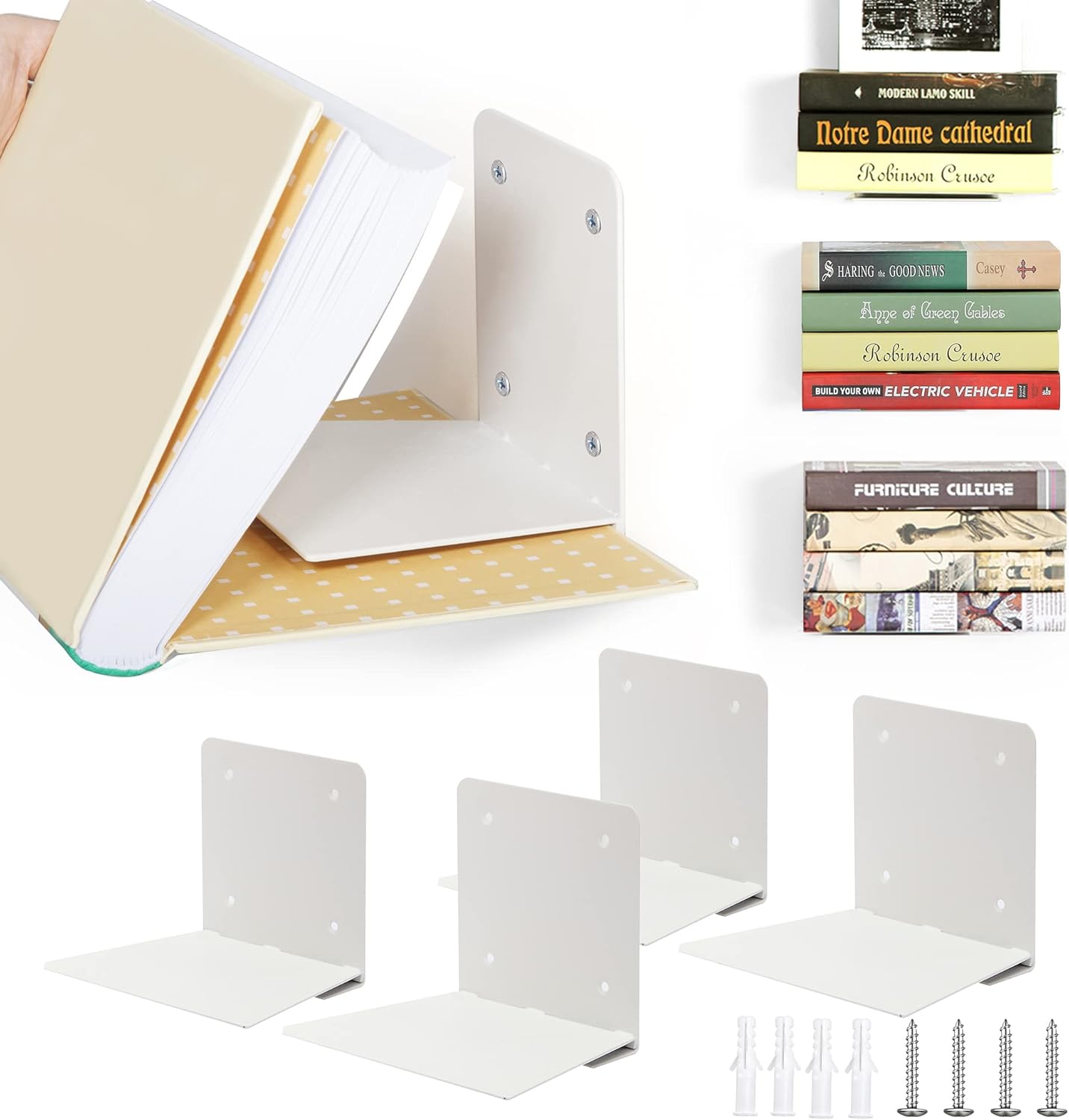 STO STO 3 Section Laundry Sorter and 4-Pack Floating Bookshelves