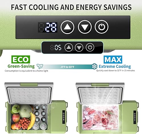 Miniatura 2 de Refrigerador de coche de 12 V, congelador portátil de 17 cuartos de galón, refrigerador de 12 automóviles (-4F  68F), enfriador eléctrico con 1224 V