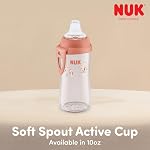 NUK Coupe active Sippy, voitures Disney, foudre McQueen, 10 oz (300 mL), 2 Pack, sans BPA, sans déversement, coupe de transition