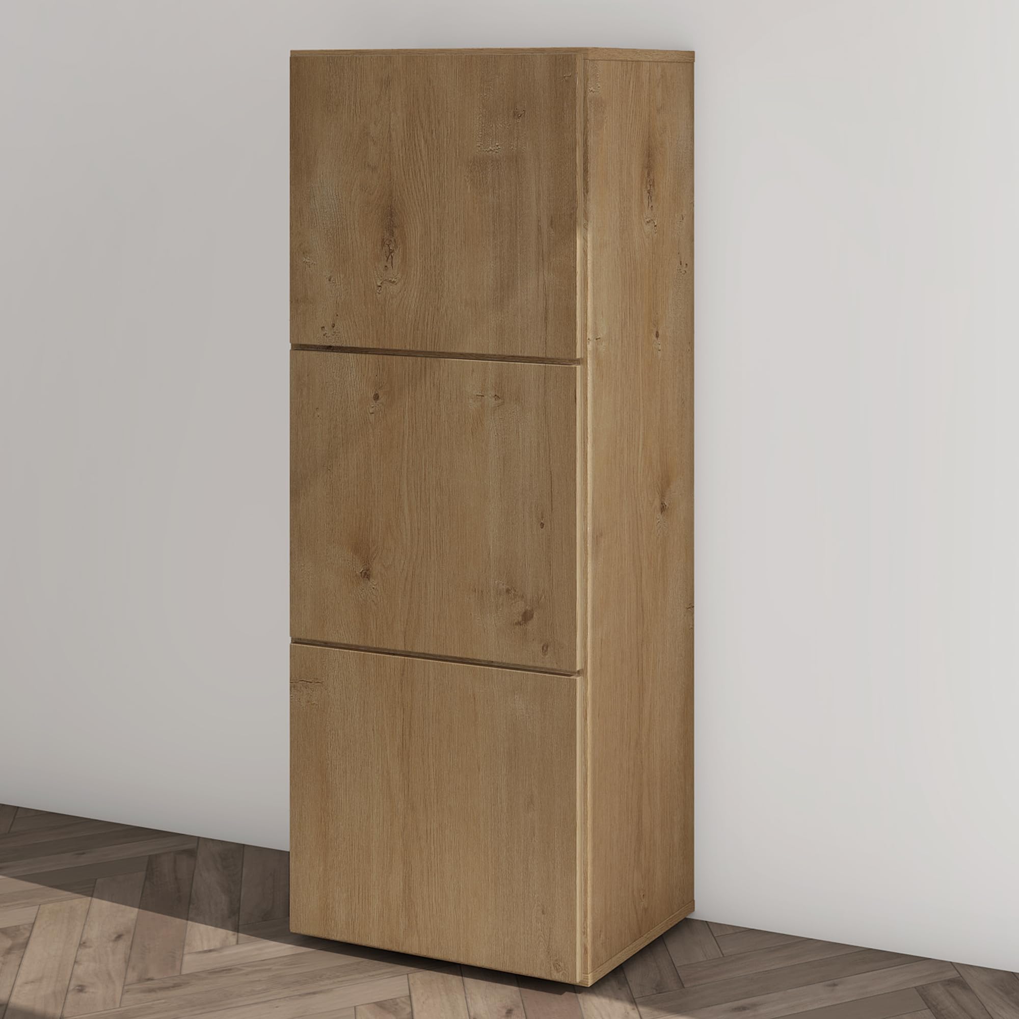 Mai & Mai Schuhschrank Schuhkommode mit 3 Schränken BTH: 45x36x120 cm Schuhregal Möbel in Kerneiche Schuhschrank02