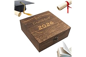 Class of 2024 Graduation Keepsake Box - Wooden Graduation Gift with Engraving