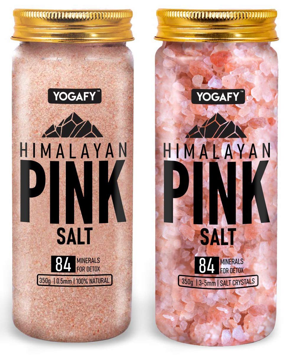 YOGAFY- Himalayan Pink Salt - 350g & Himalayan Pink Crystal Salt - 350g | 700g (B08GCS38GH) Amazon Price History, Amazon Price Tracker
