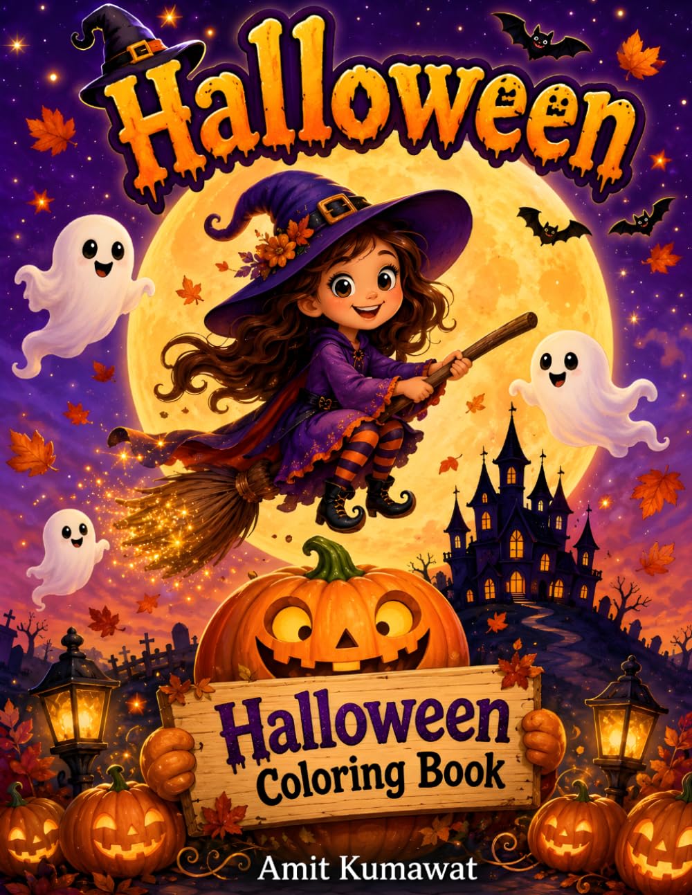 Halloween Party Coloring Book for Kids 2: More Cute Spooky Fun with Ghosts, Pumpkins, Witches, Monsters, Trick-or-Treat Adventures & Easy Halloween Coloring Pages for Ages 4-8
