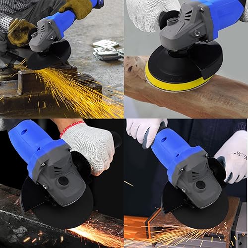 Miniatura 8 de Amoladora angular inalámbrica de 45 pulgadas 10000 RPM con batería de 3000 mAh rueda de molienda ruedas de corte mango lateral gafas bolsa de