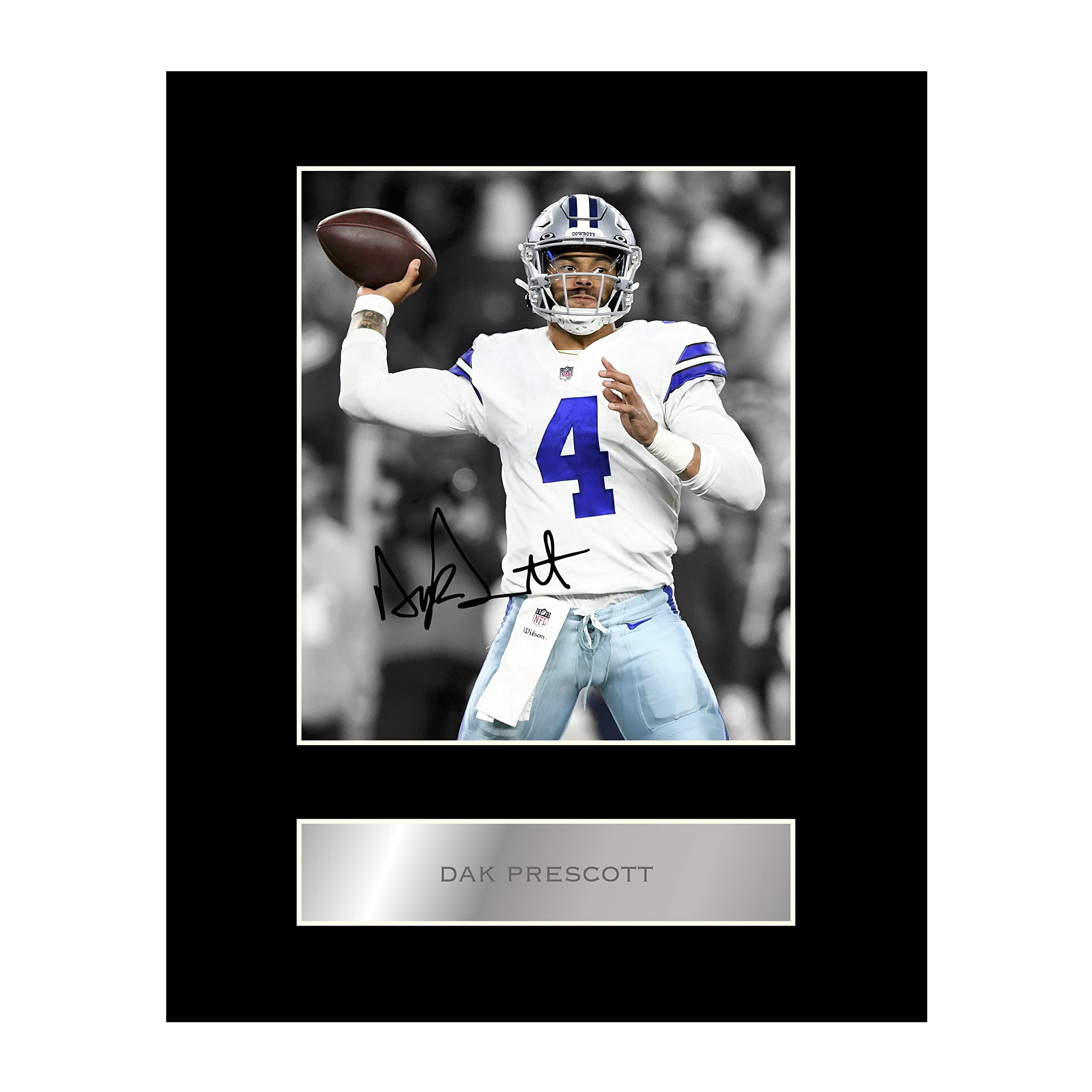 Dak Prescott Pre Printed Signature Signed Mounted Photo Display #22 Printed Autograph Picture