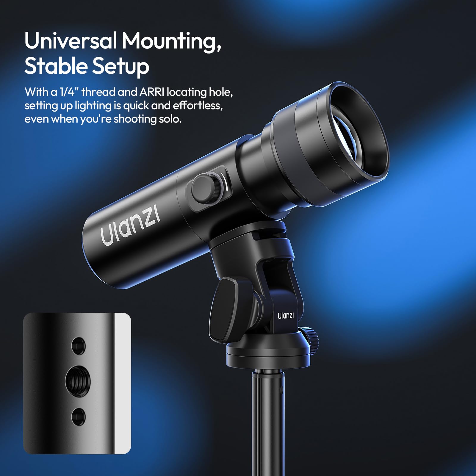 ULANZI LM01 - Torcia fotografica RGB, 7500 mAh, 4 colori, portatile, con 20 filtri di luce, luce di riempimento zoomabile portatile per registrazione video, foto, tramonto, creazione di contenuti