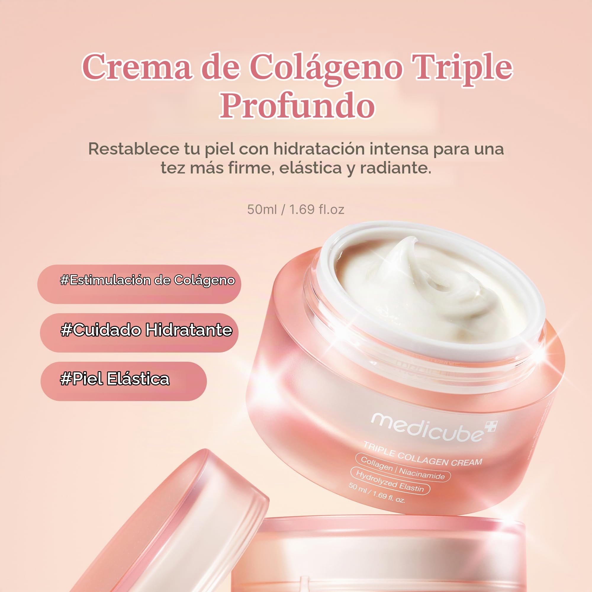 medicube Dúo para el Cuidado Reafirmante en Casa: Booster Pro, Crema de Triple Colágeno
