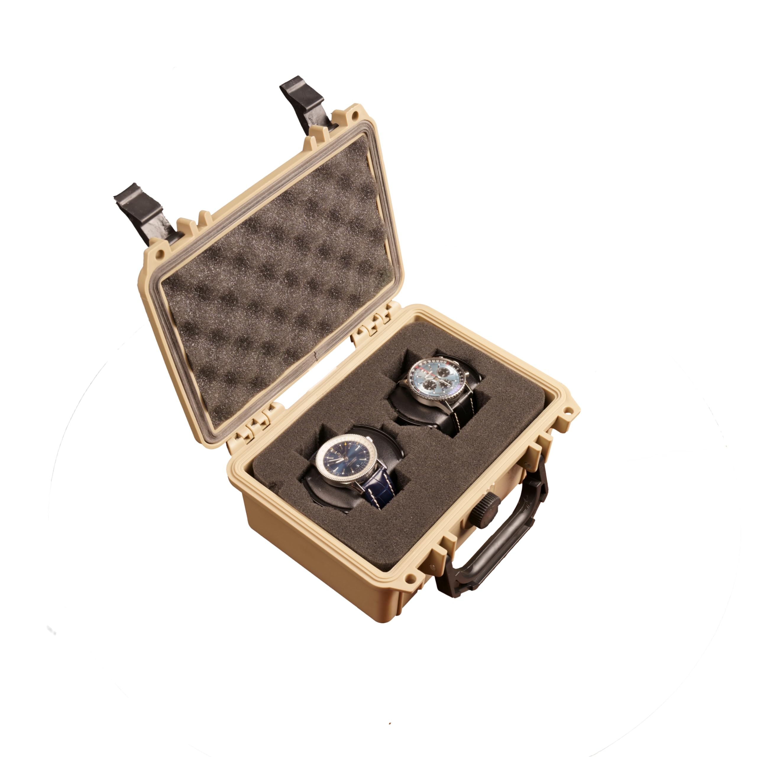 MEIJIA Étui rigide étanche, étui pour appareil photo avec mousse personnalisable, convient pour appareil photo, drones, objectifs, 20,62x16,66x9,04 cm, Beige sable, 8.12x6.56x3.56inches