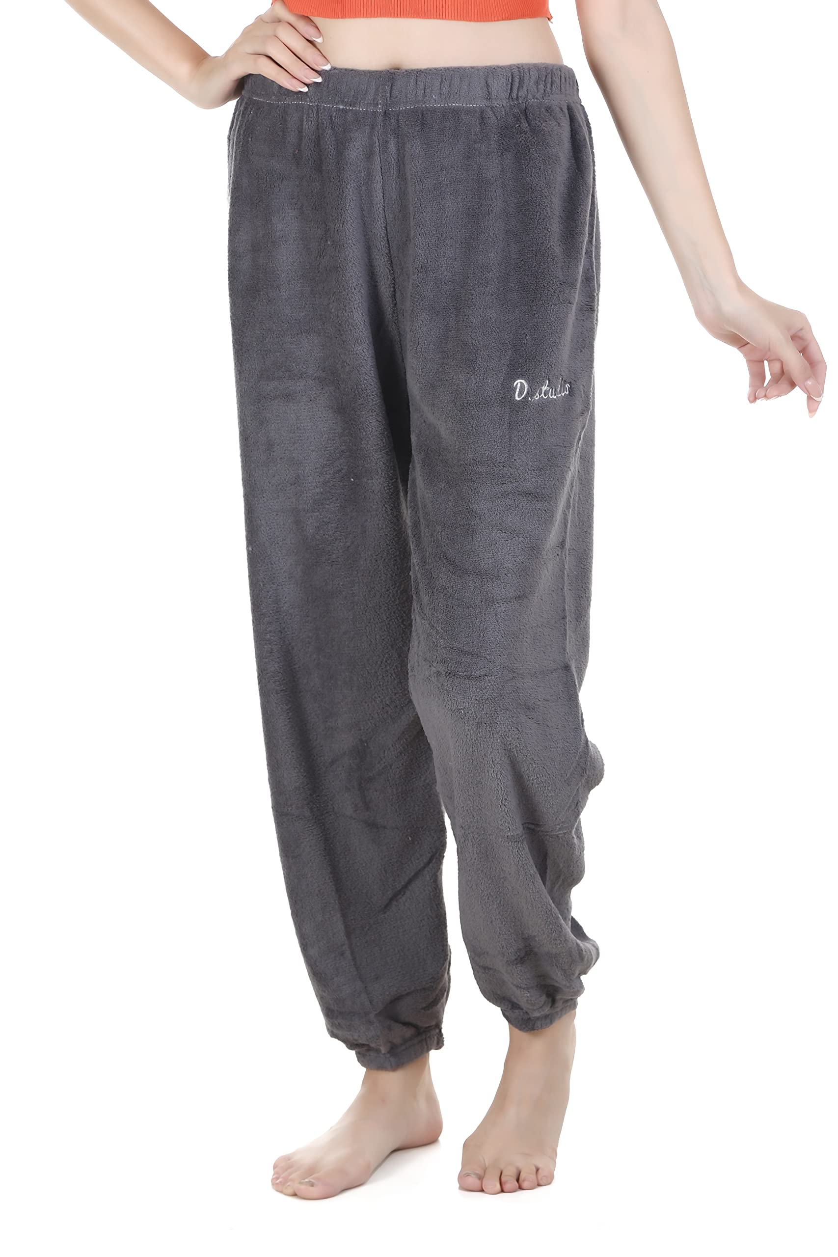 donson Present Womens Winter Plush Fluffy Pajama Pants Warm Fleece Lounge Pants Sleepwear Bottoms Free Size (28 till 32) Pack of 1 GREY COLOR COLOR-picture-28