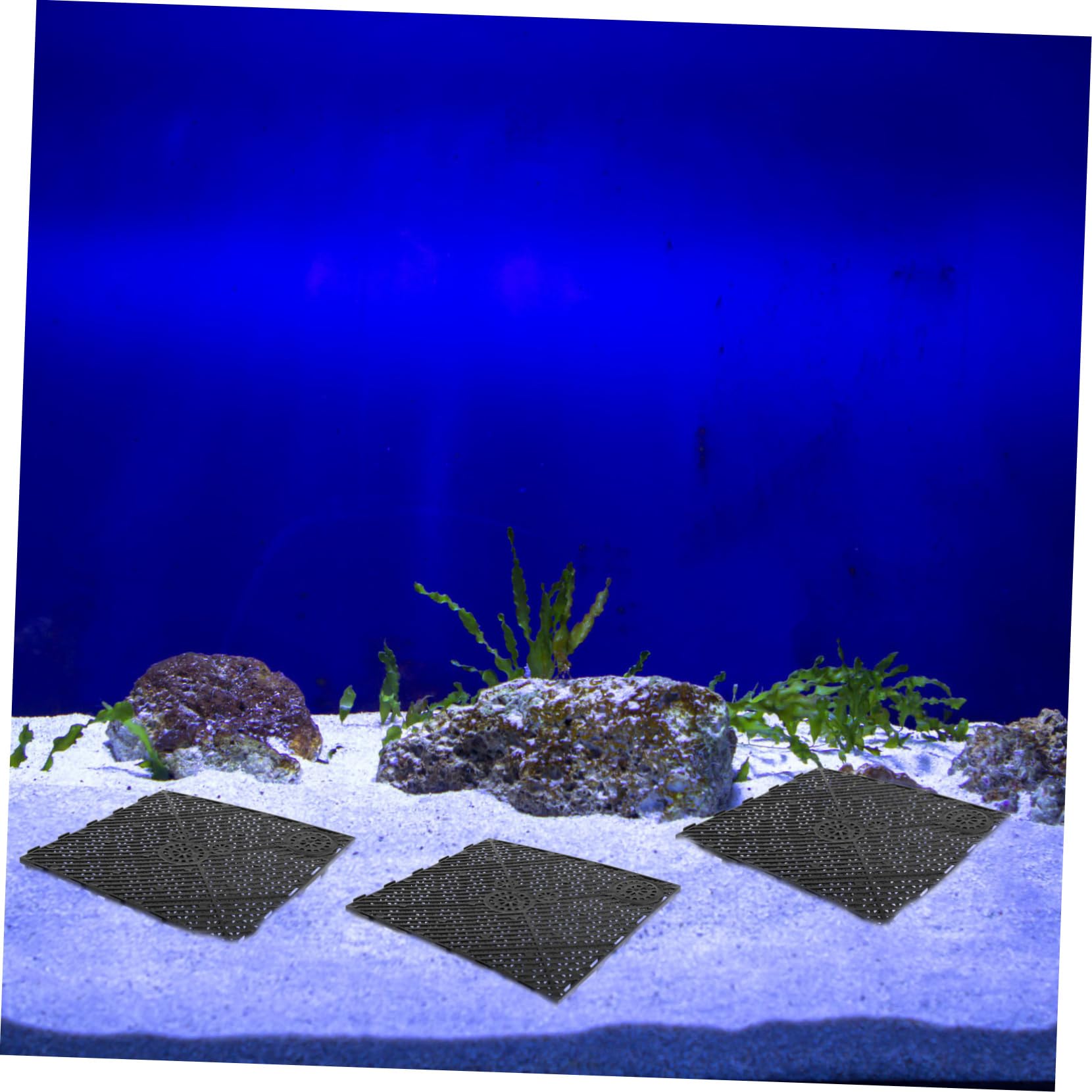 Sosoport Hochfestes PVC 20 Stück Bodenplatte für Aquarien Schwarzer Spleißtyp für Aquarien und Seefische
